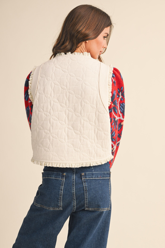 Quilted Tie-Front Vest