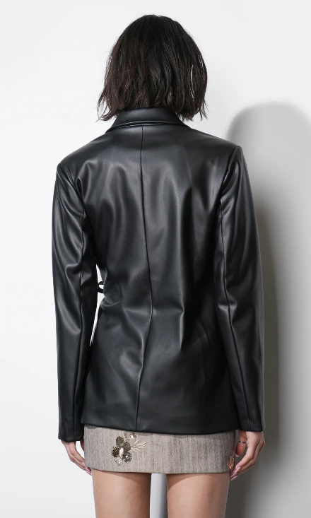 The Lennox Faux Leather Blazer - alternate product view at Vogue Villa