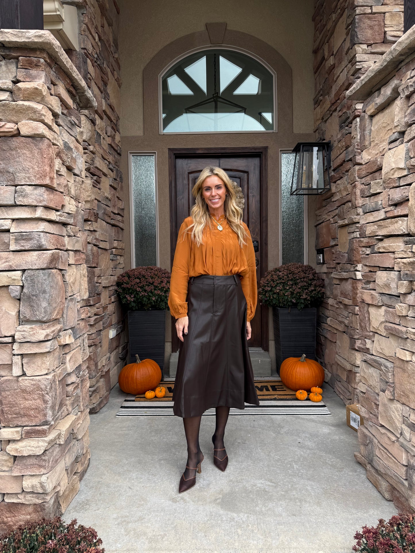 Bronze Pleated Blouse