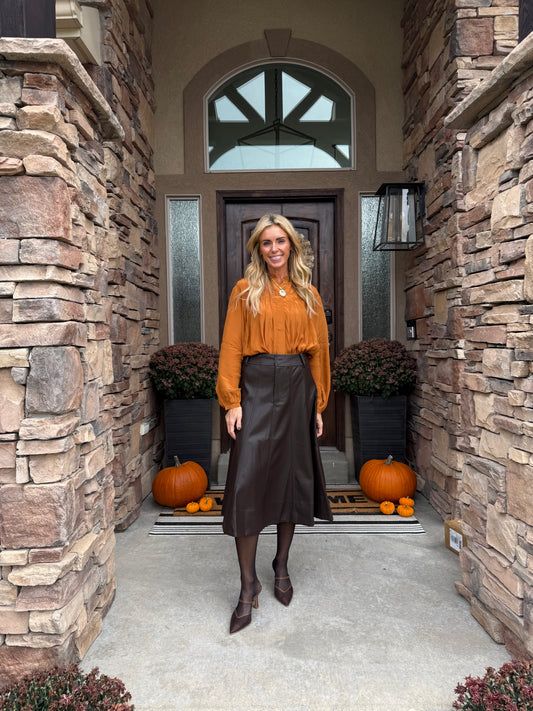 Bronze Pleated Blouse