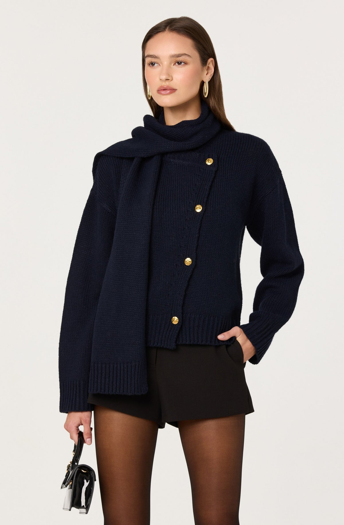 Jaqueline Asymmetrical Scarf Cardigan