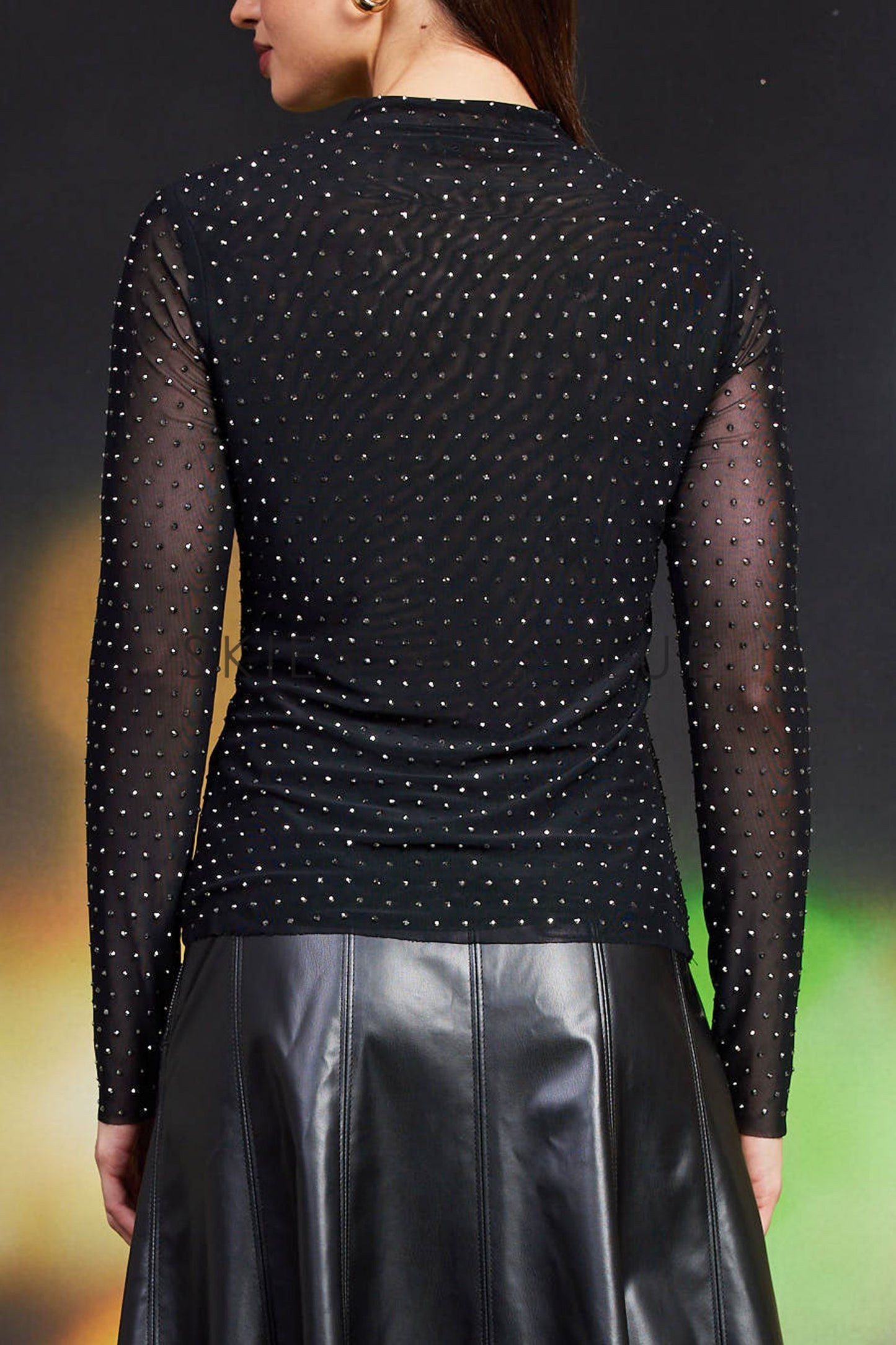 Stardust Sheer Mock Neck Top