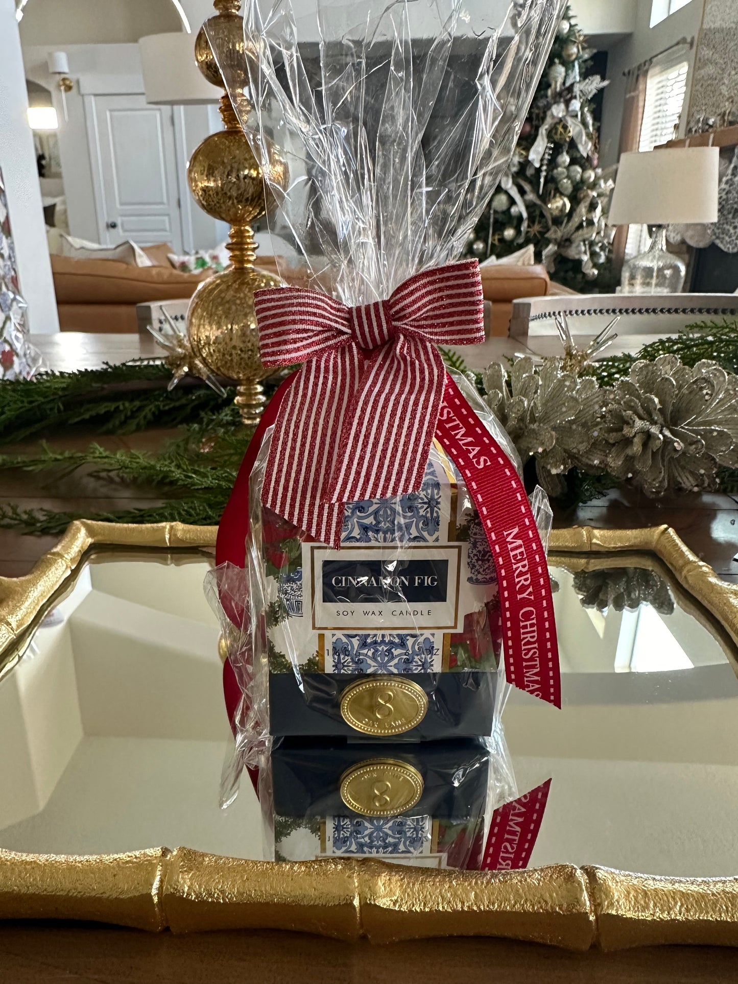 Cinnamon Fig Candle Gift Wrapped