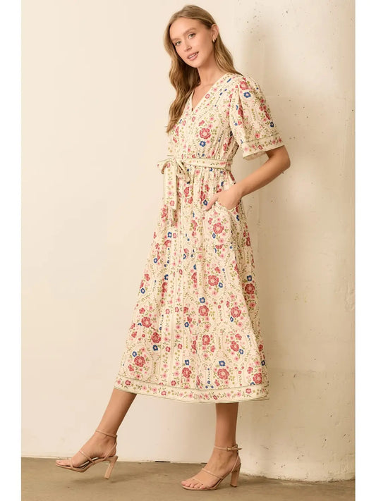 The Chalet Floral Midi Dress