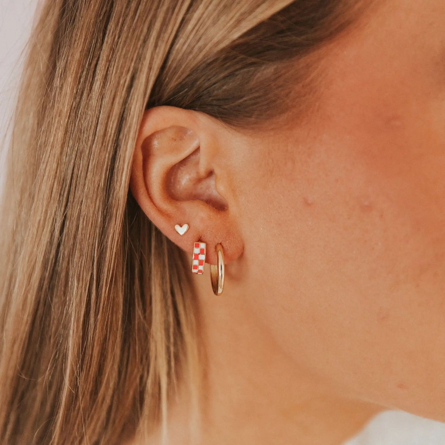 Mini Heart Studs at Vogue Villa