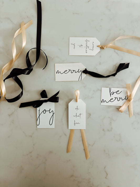 Gift Tags with Pre-cut Satin Ribbon