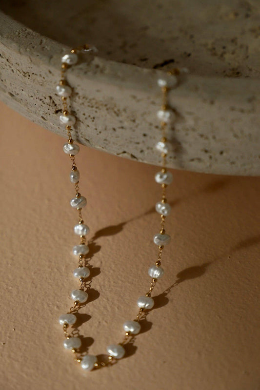 Pearl Station Chain Necklace