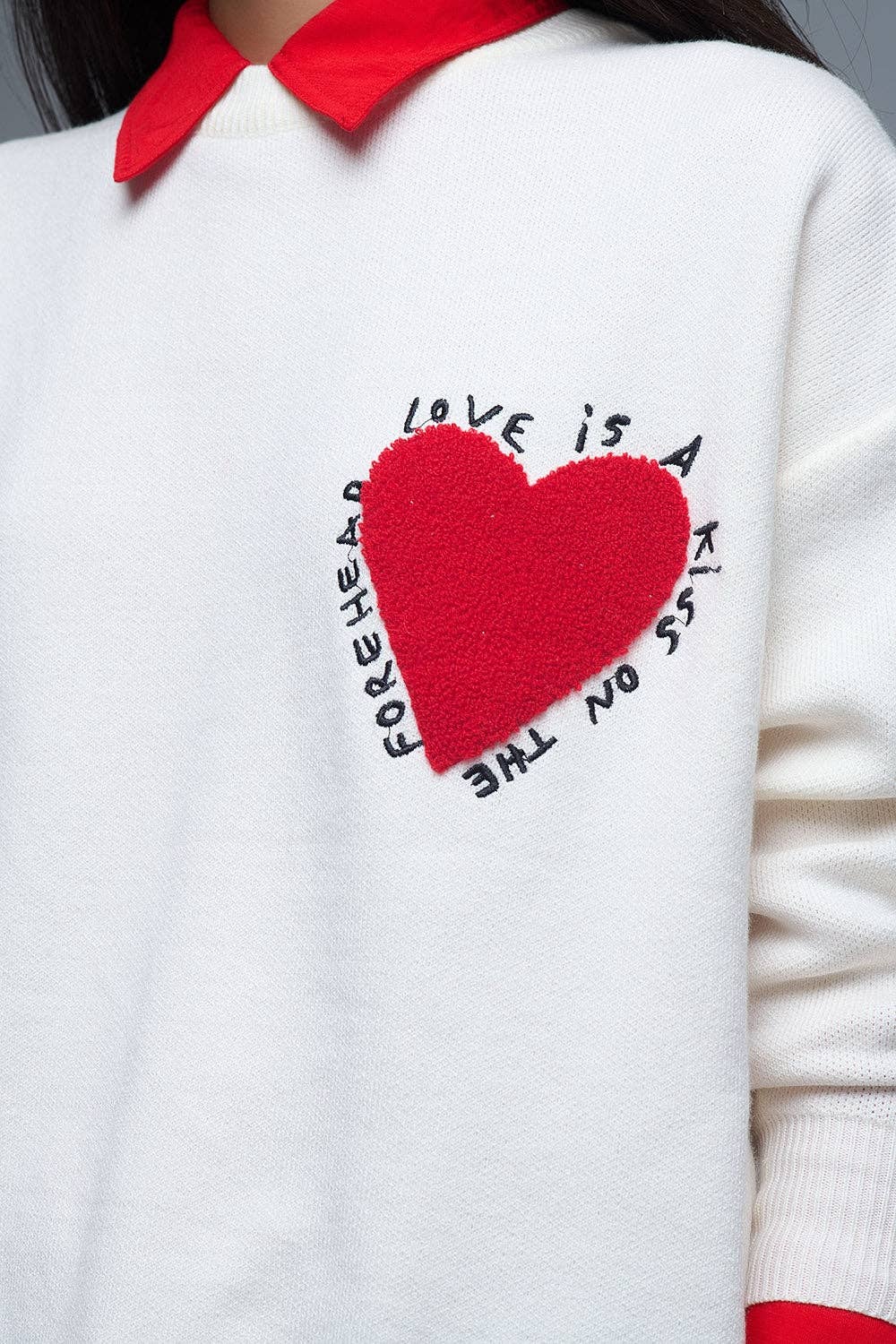 Embroidered Heart Sweater