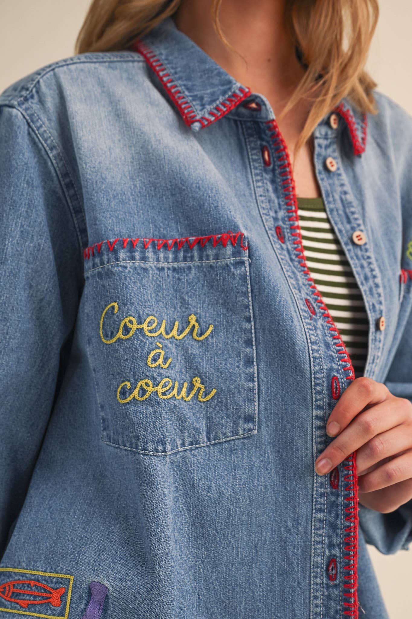 The Côte d’Azur Denim Shirt - alternate product view at Vogue Villa