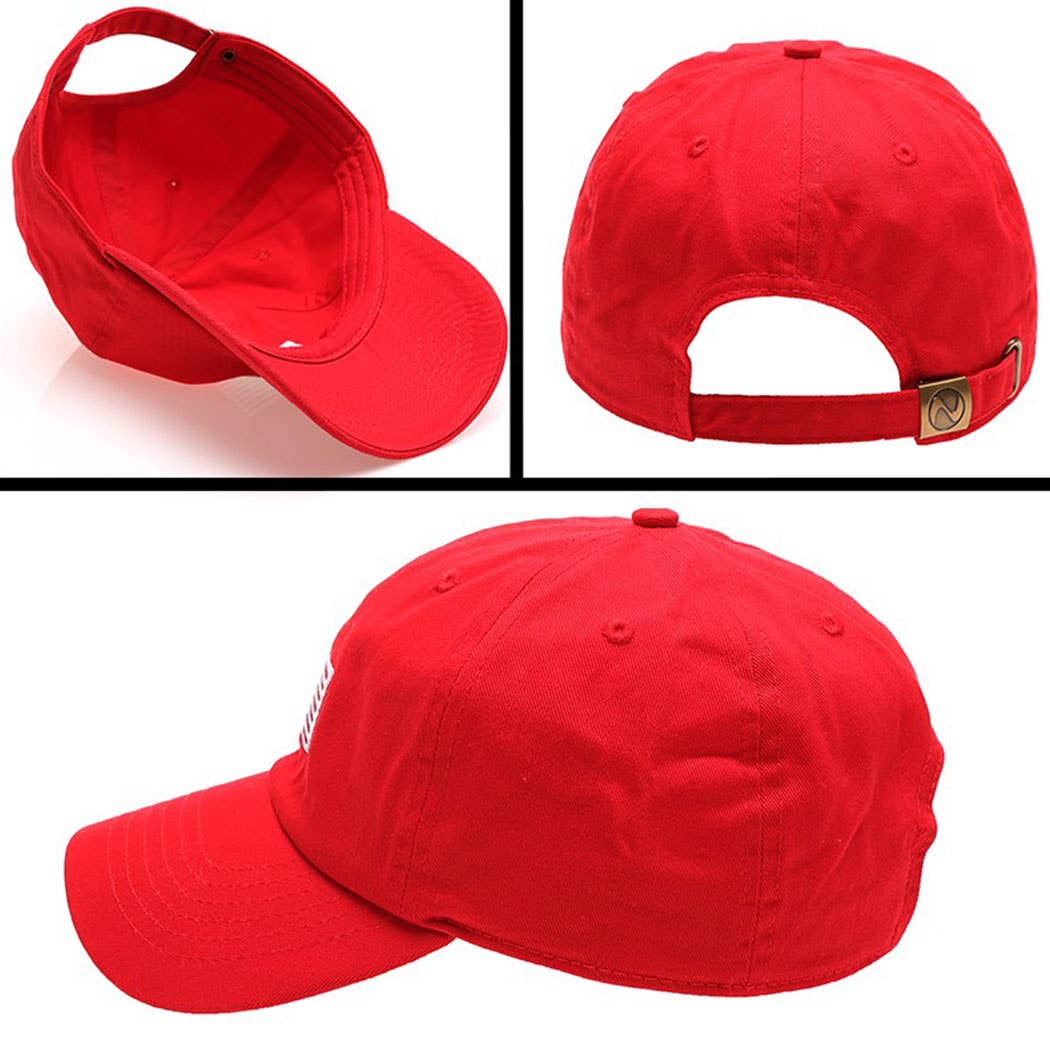 American Flag Patched Cotton Baseball Cap - alternate product view at Vogue Villa