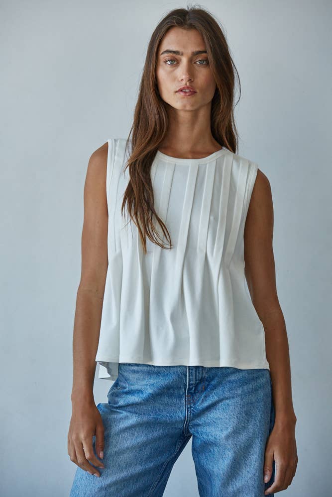 Soft Pintuck Sleeveless Top