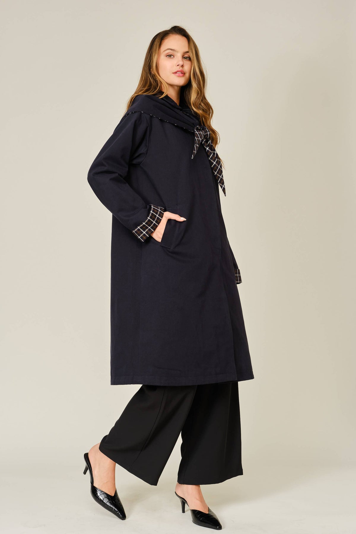 The Harlow Plaid Trench