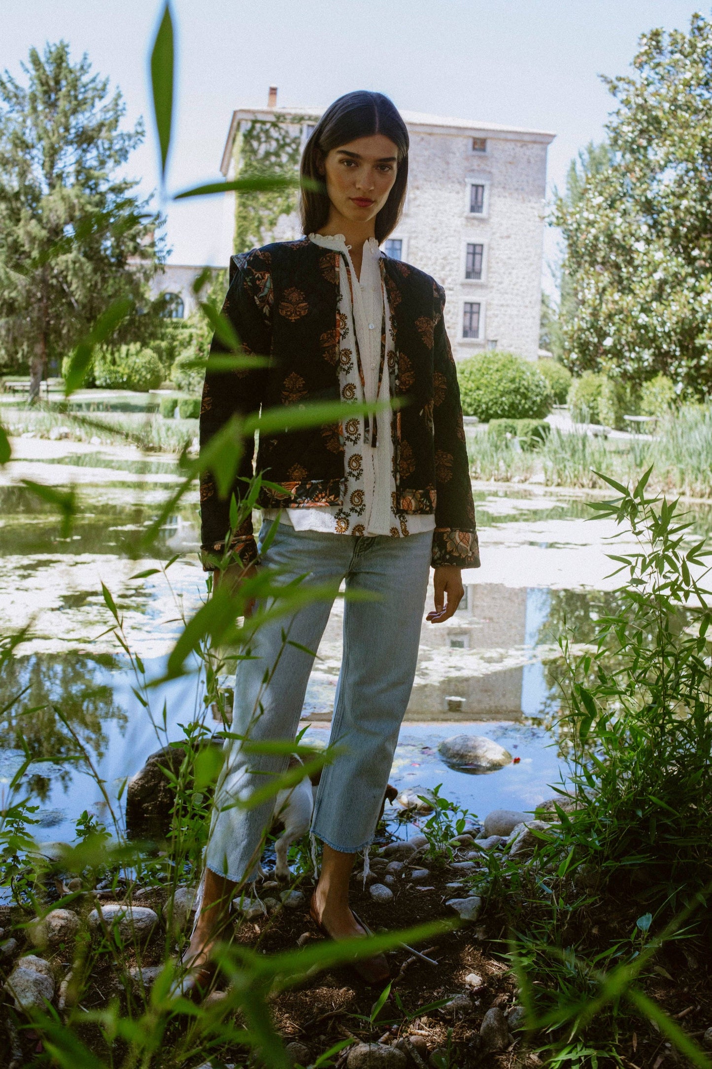 Quilted Block Print Jacket