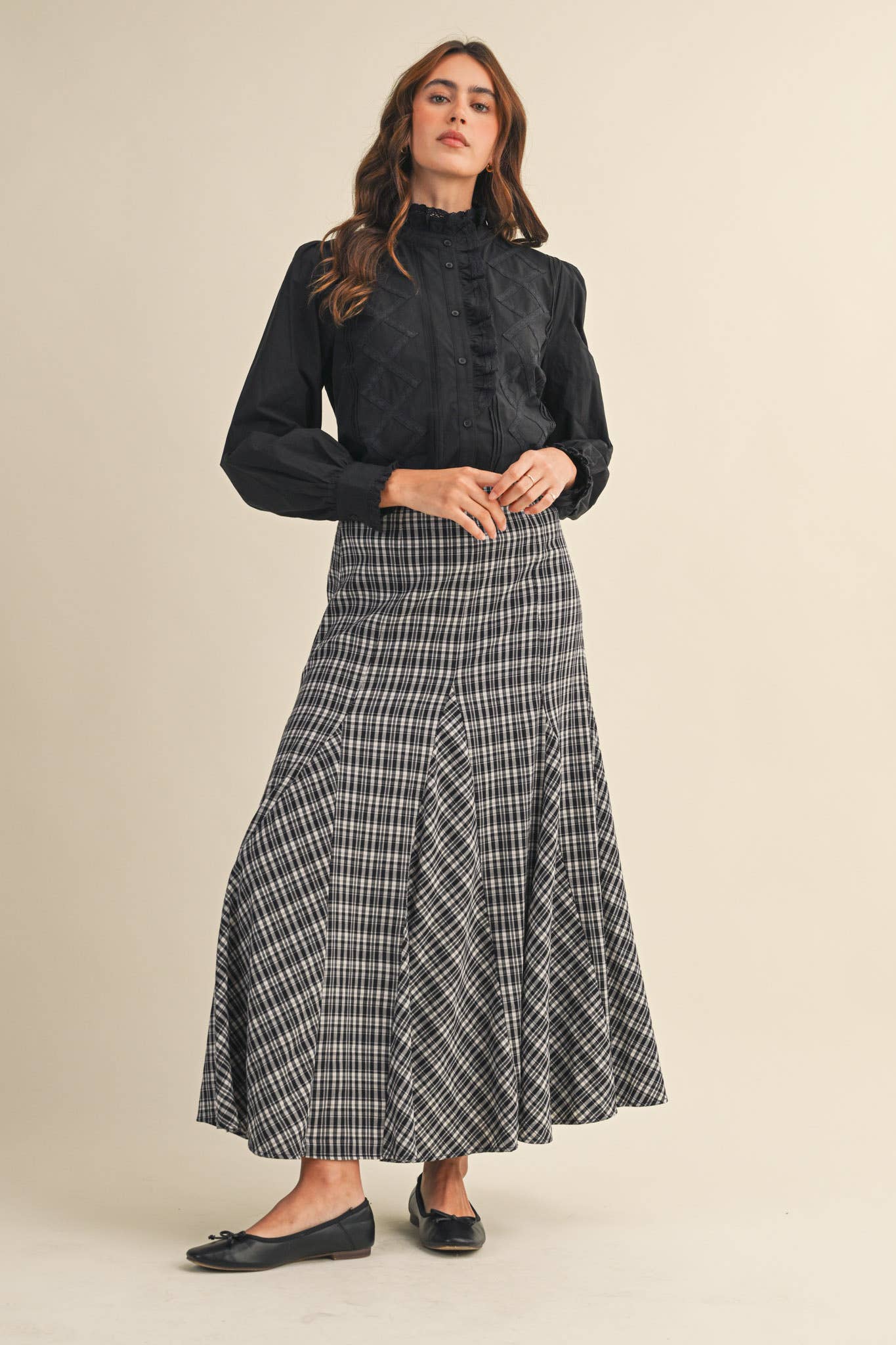 Ruffled Lace Trim Top