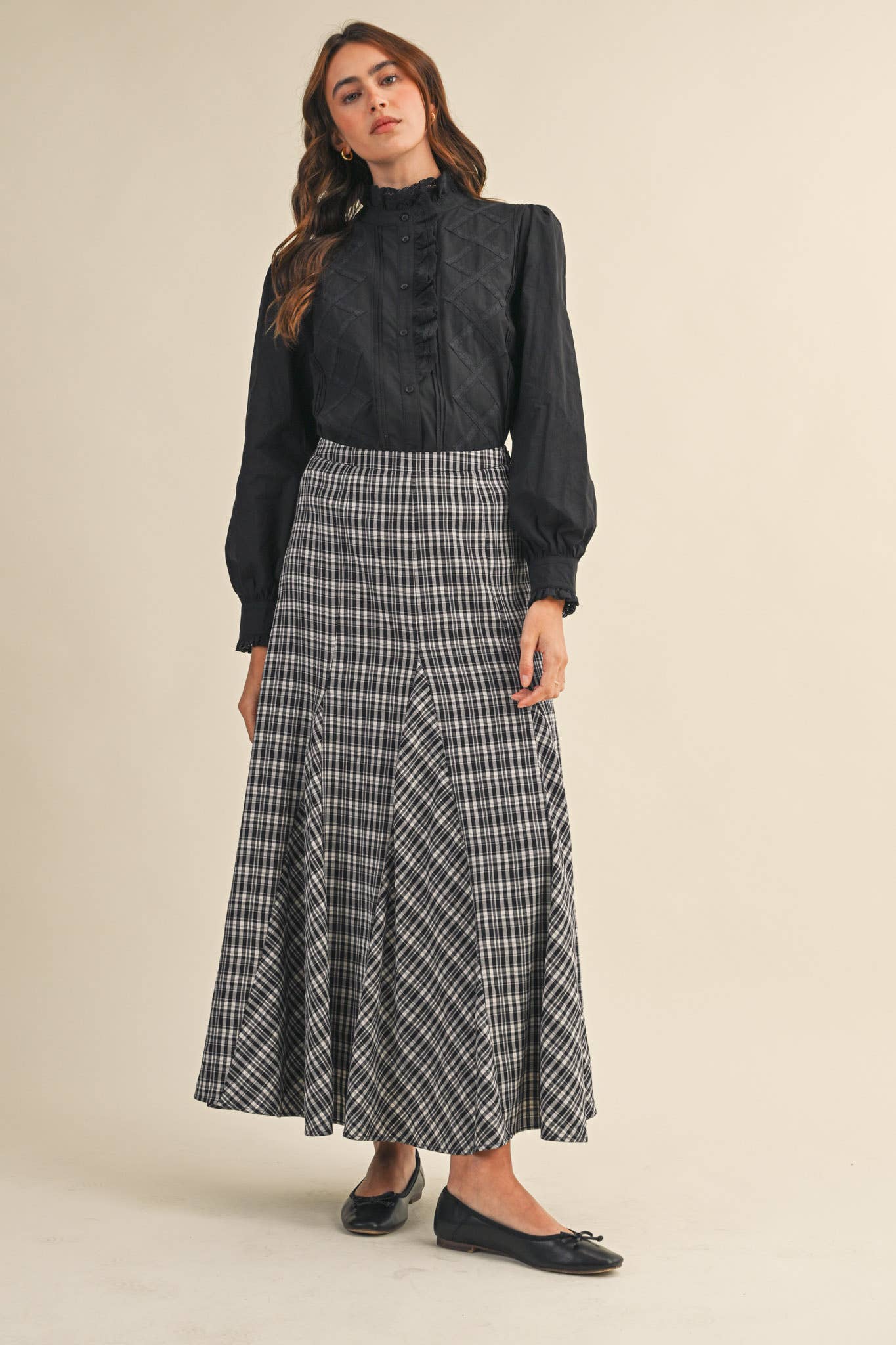 Ruffled Lace Trim Top