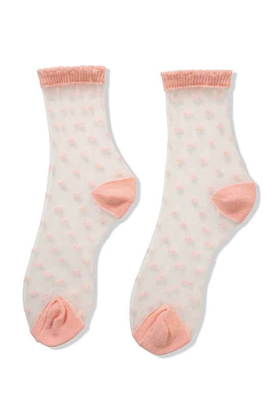 Sheer Polka Dot Mesh Lace Socks
