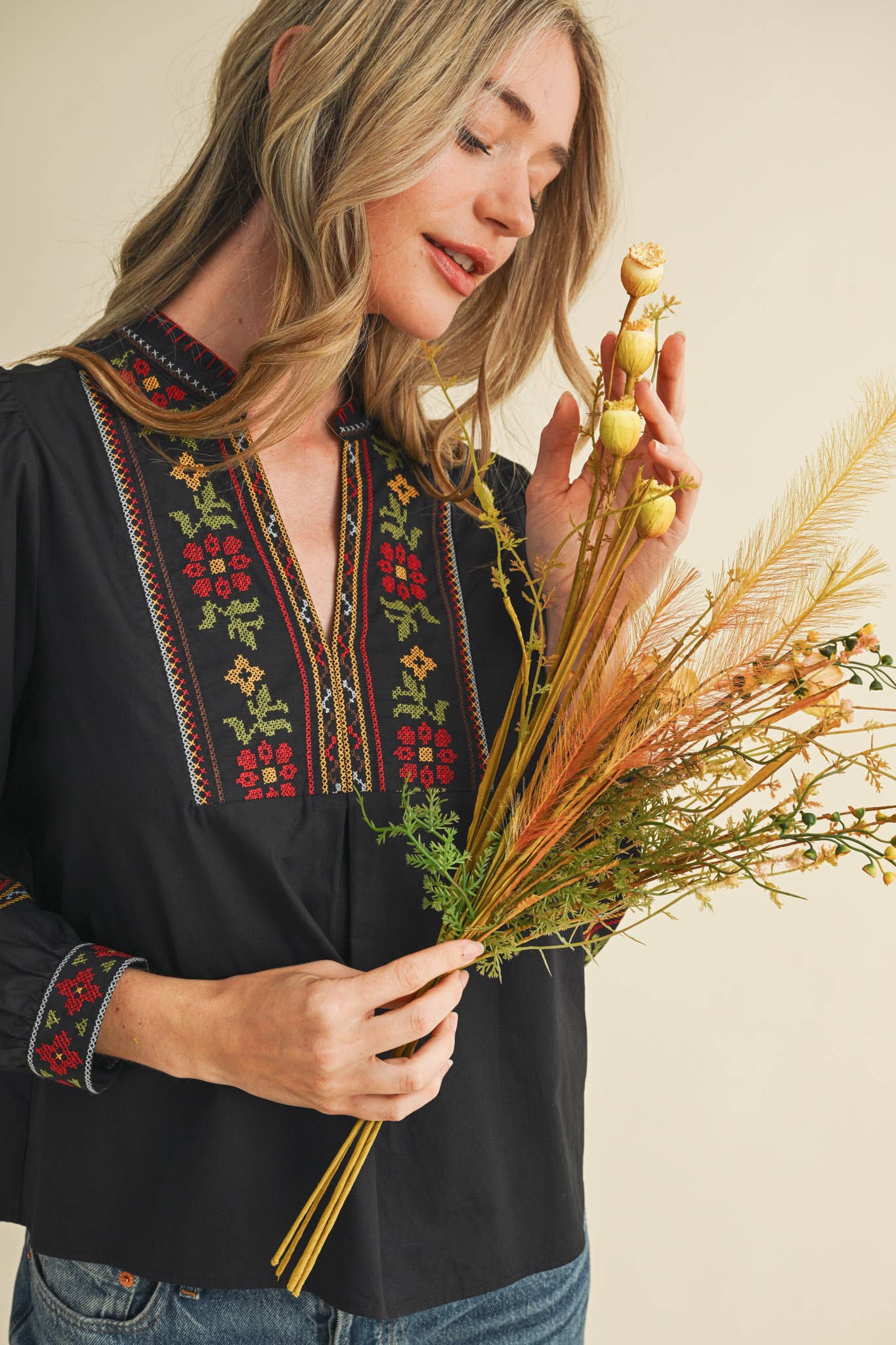 Cross Stitch Embroidered blouse