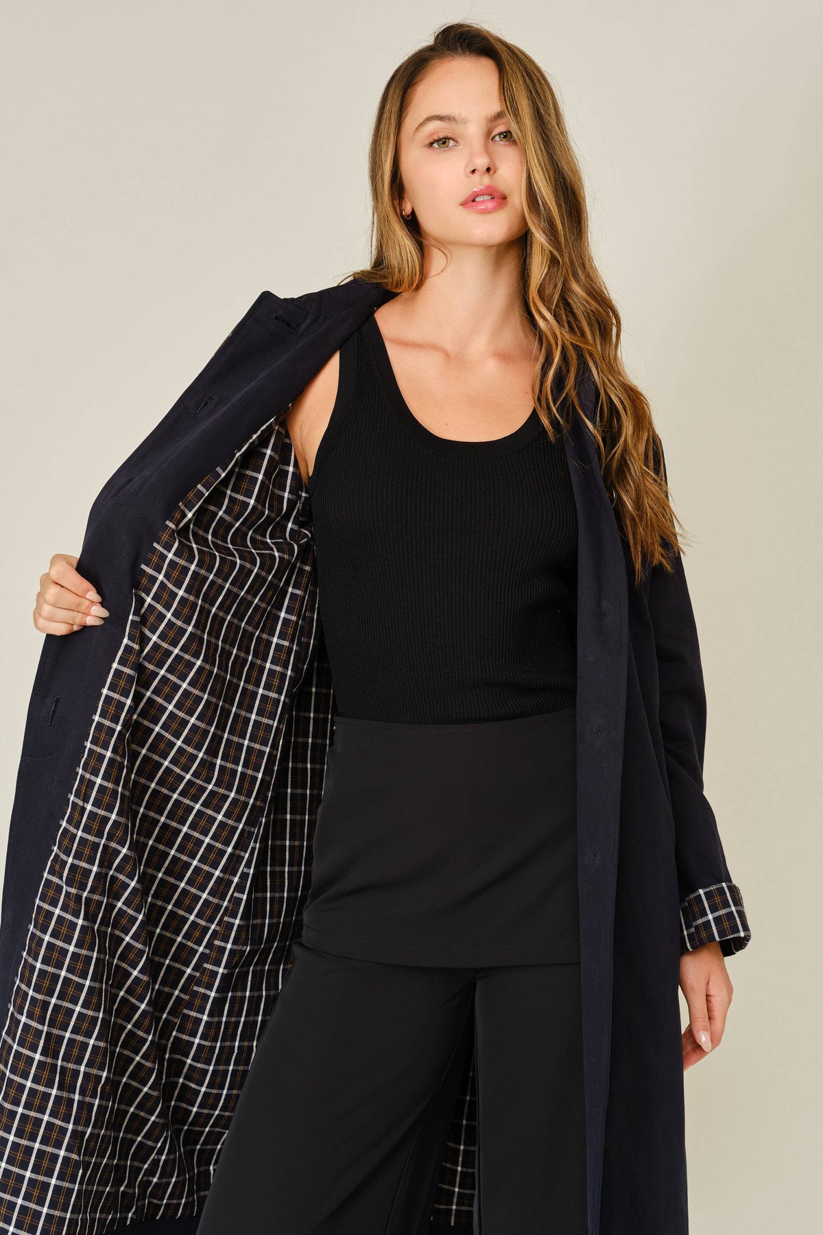 The Harlow Plaid Trench