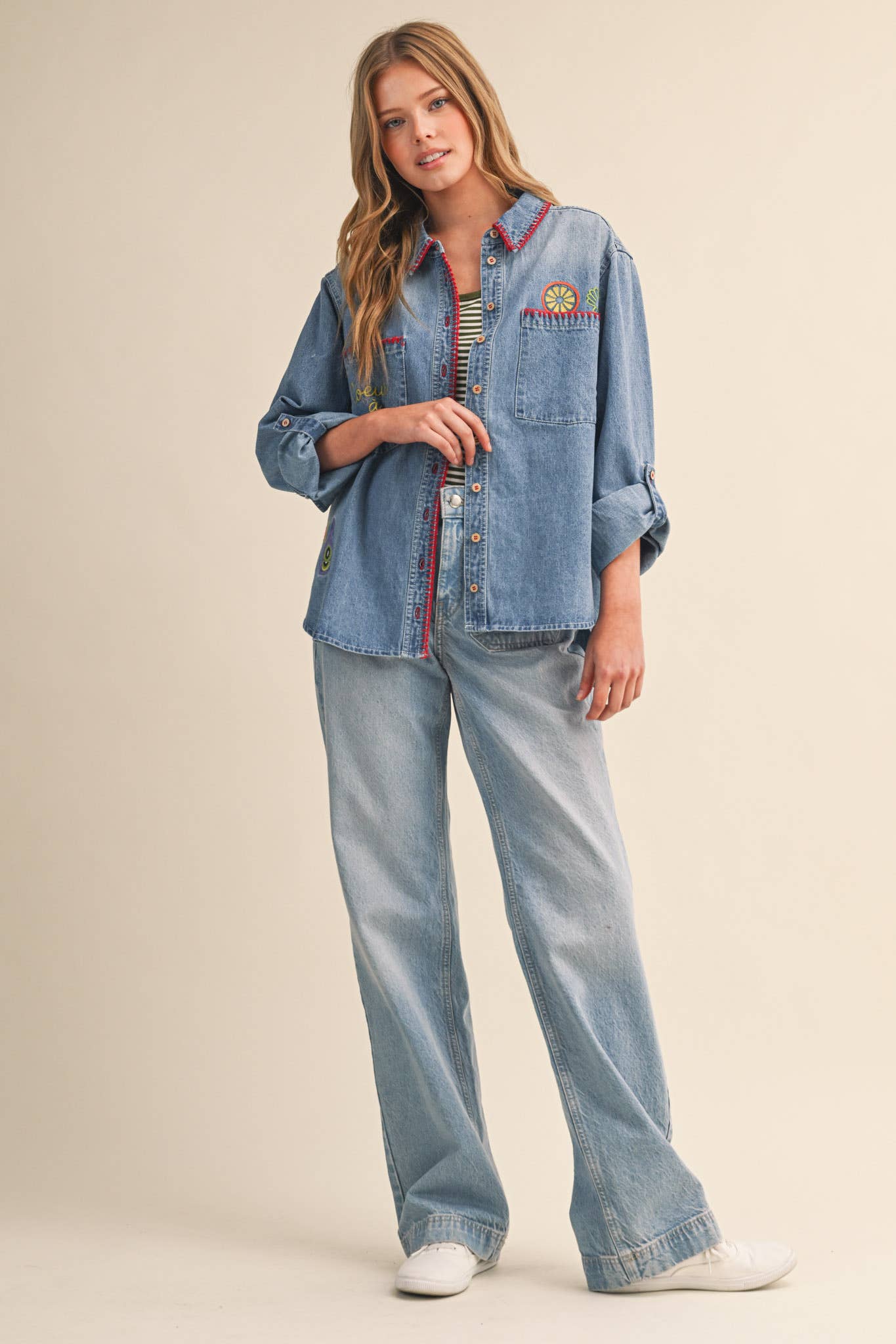 The Côte d’Azur Denim Shirt - alternate product view at Vogue Villa