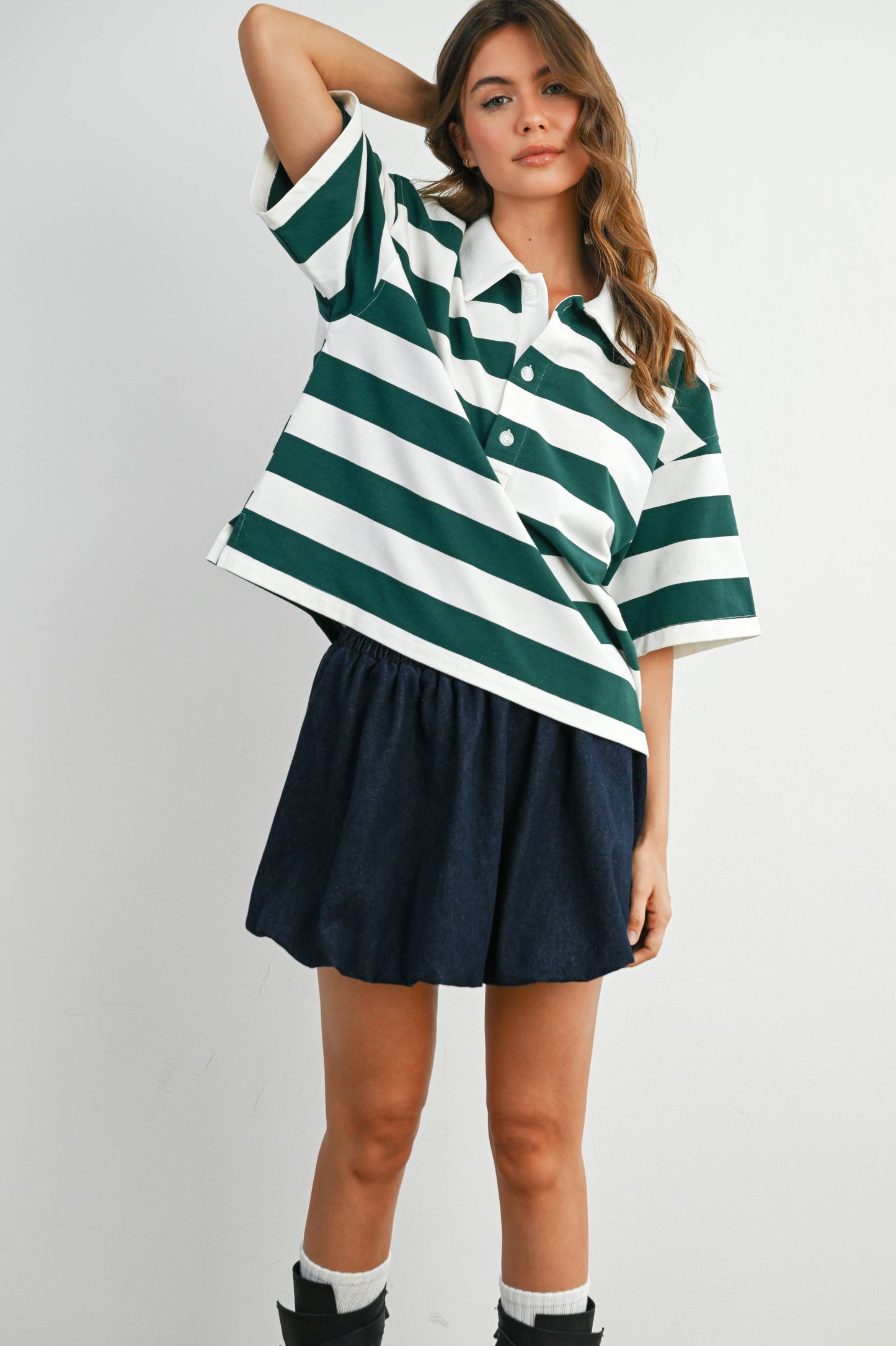 Varsity Rugby Polo in Red, Blue and Green
