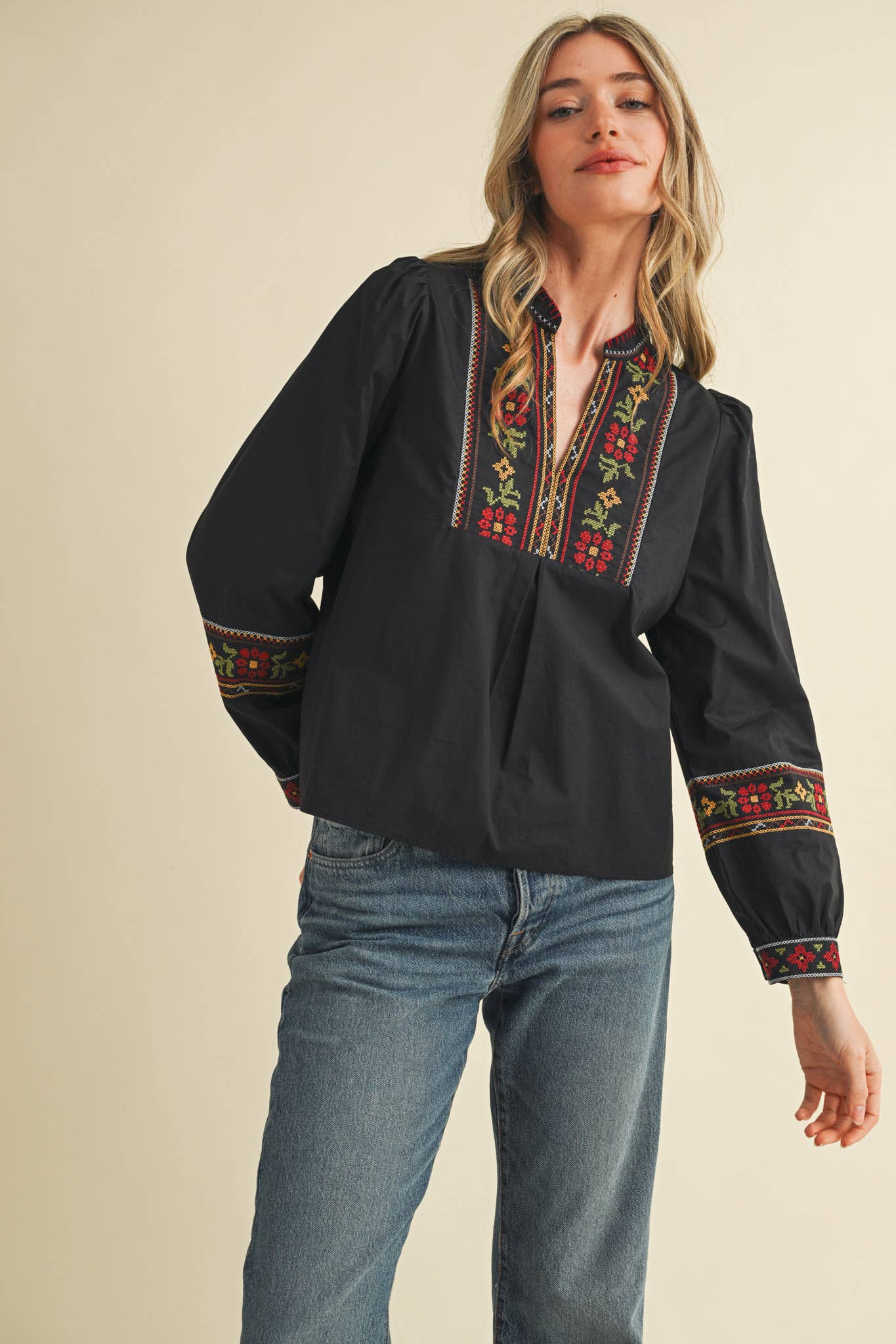 Cross Stitch Embroidered blouse