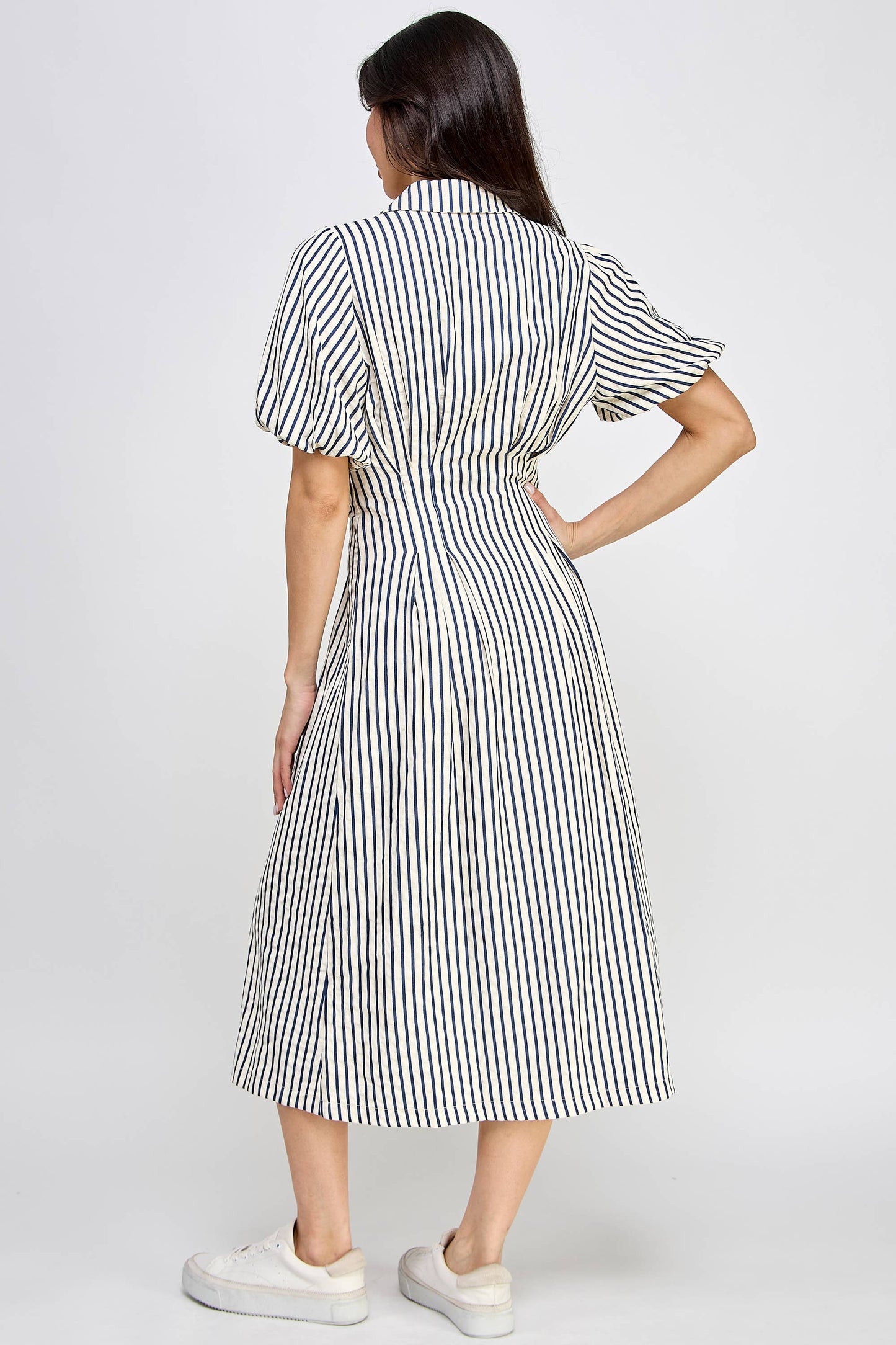 Savoy Striped Midi Dress