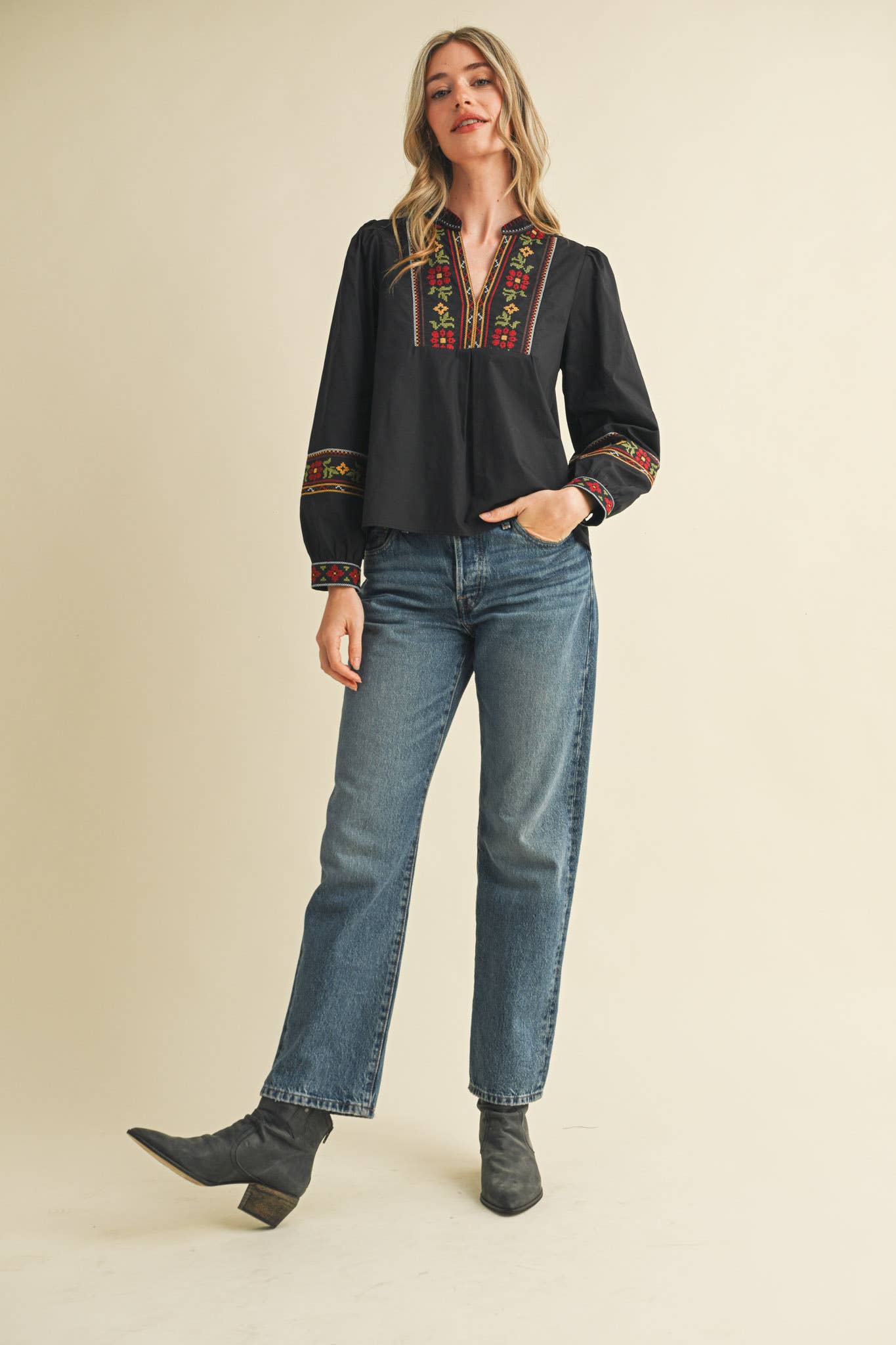 Cross Stitch Embroidered blouse