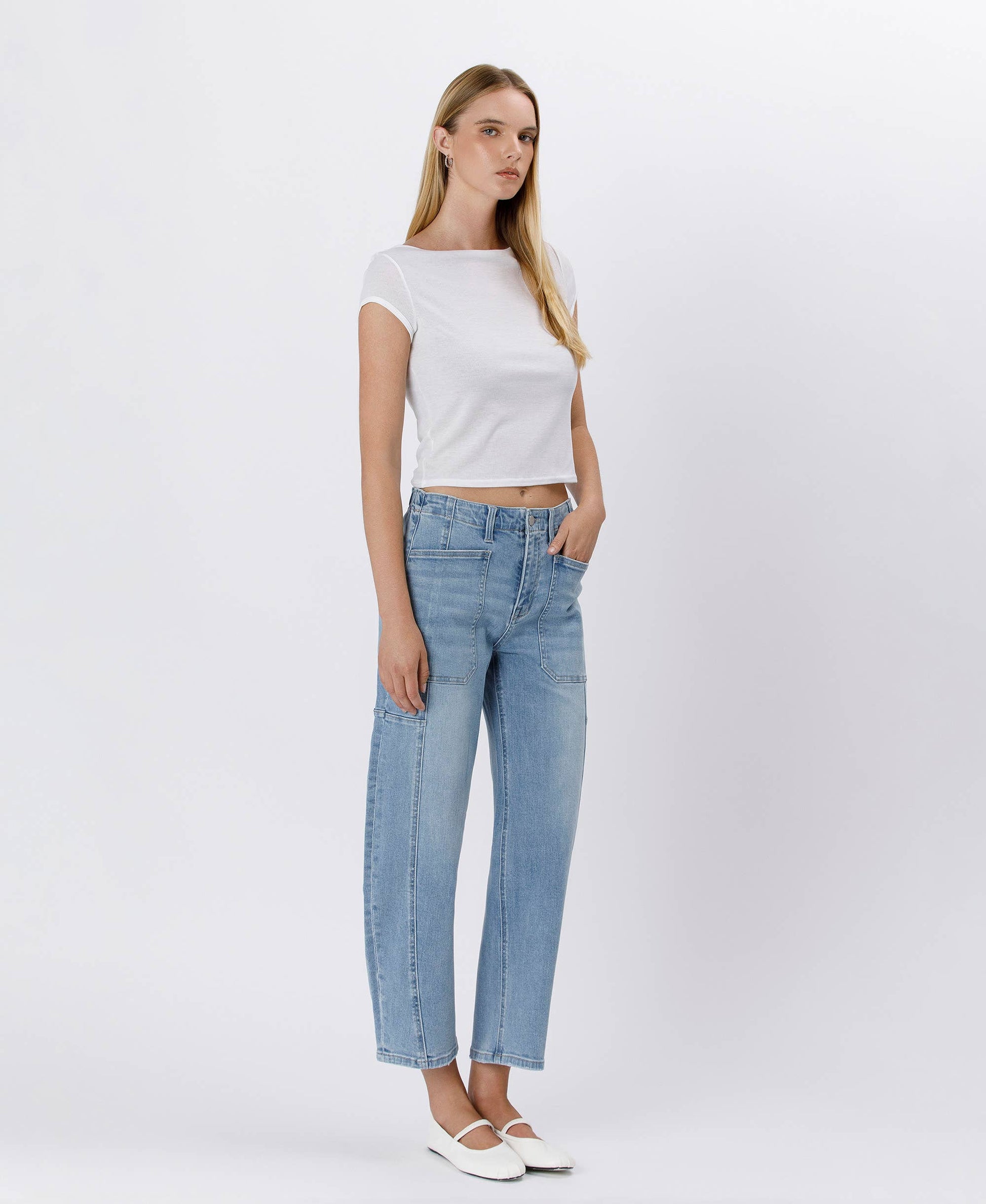 Marias Barrel Jeans - alternate product view at Vogue Villa