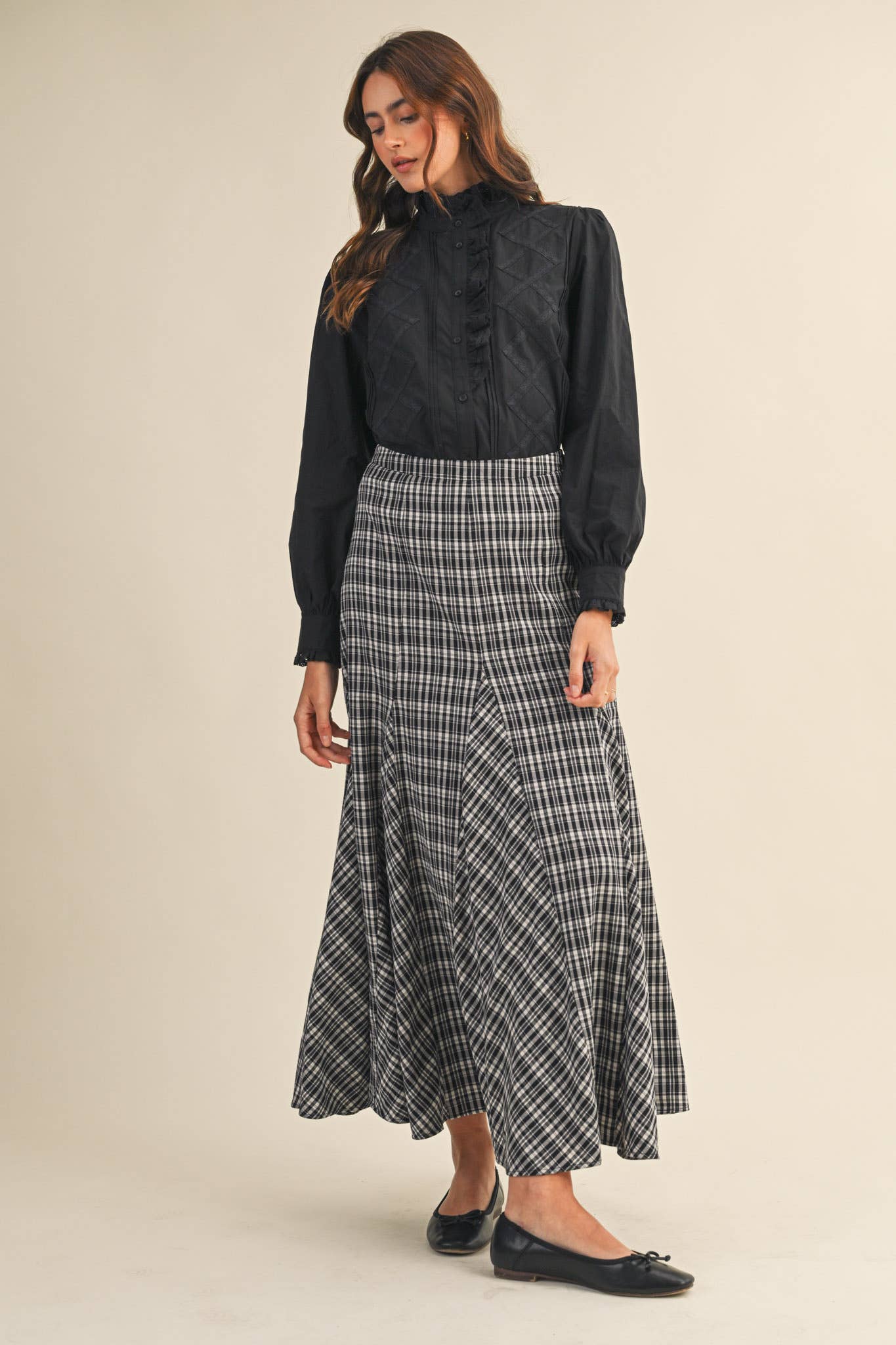 Ruffled Lace Trim Top