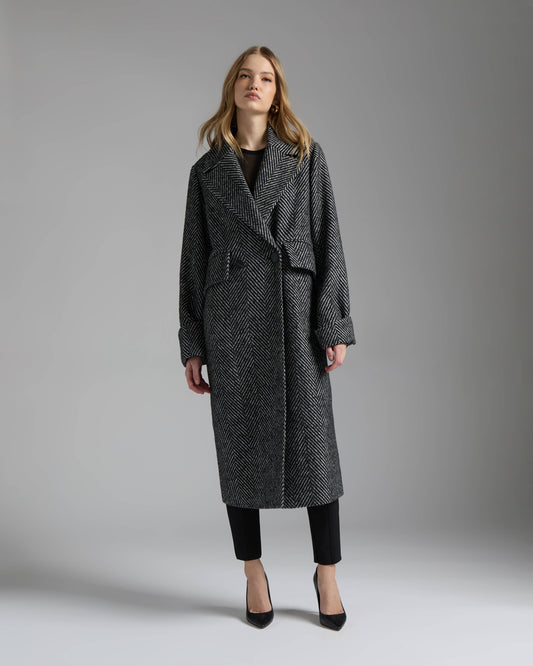 Retro Bold Chevron Oversize Coat