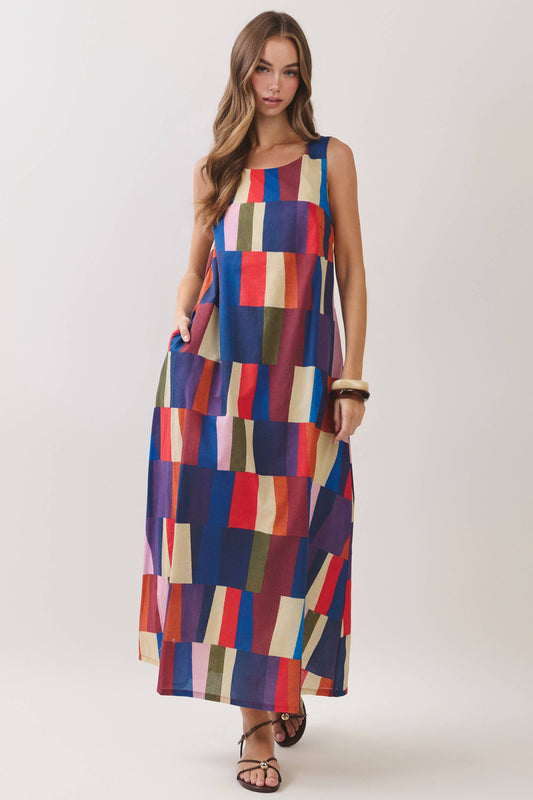 The Andi Geometric Print Maxi Dress