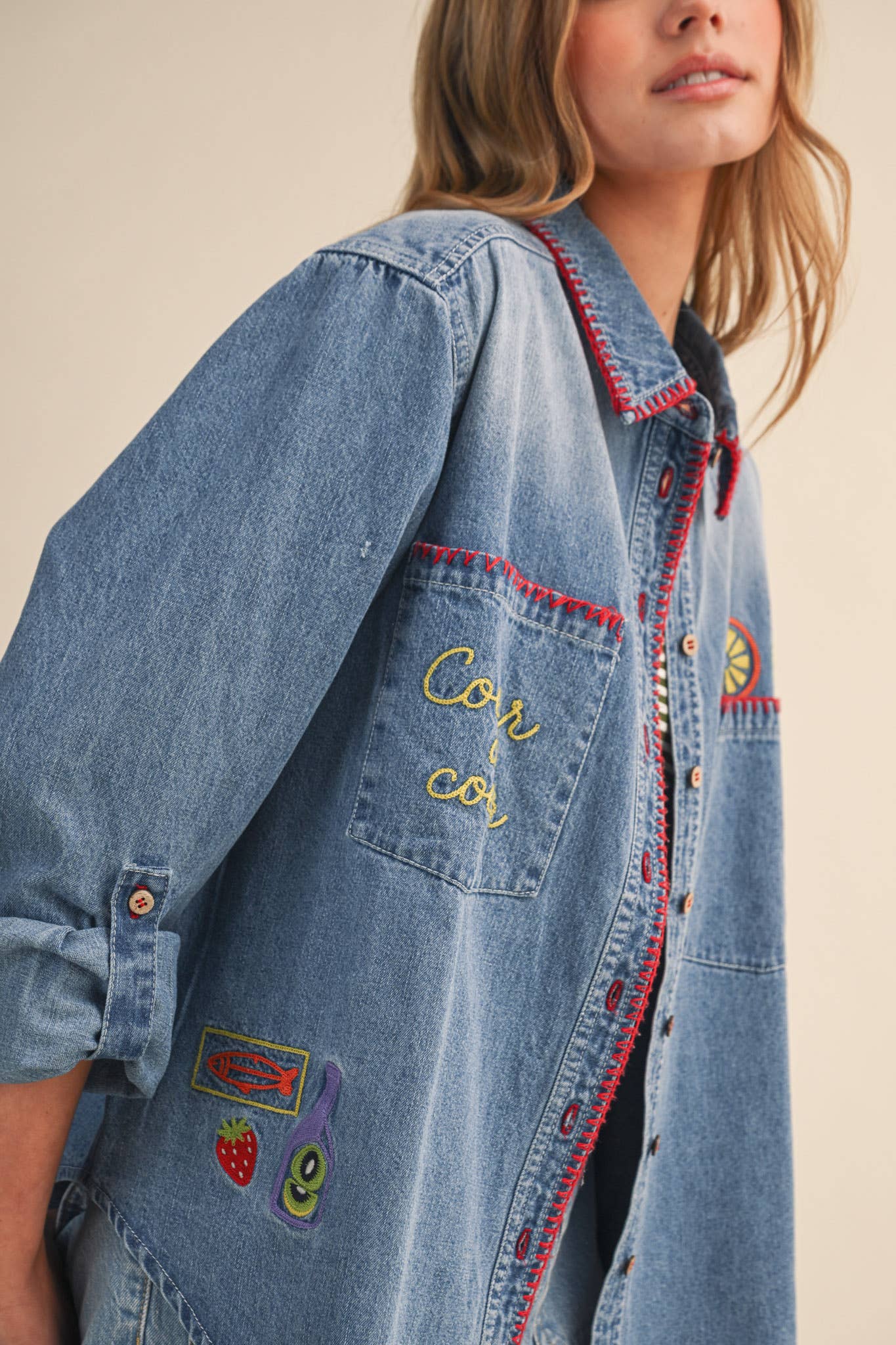 The Côte d’Azur Denim Shirt - alternate product view at Vogue Villa