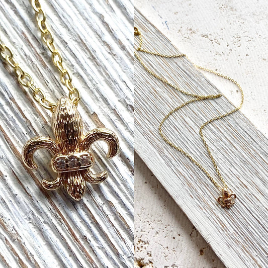 Fleur de lis necklace tiny dainty jewelry layering necklace 