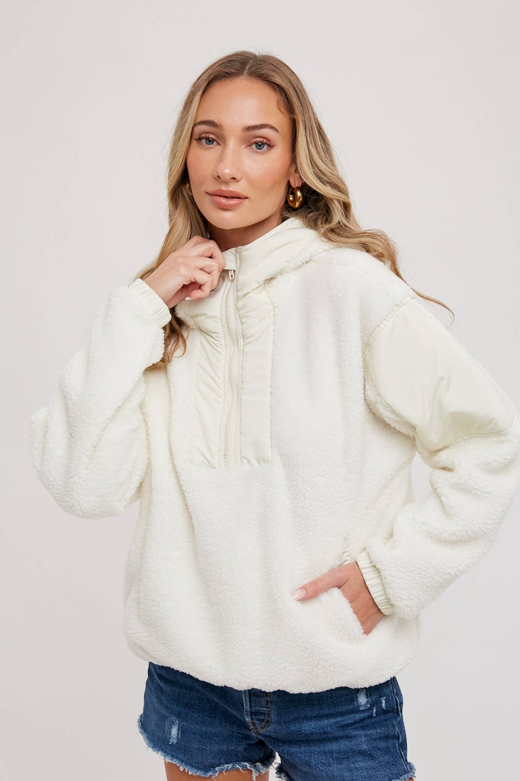 Faux Shearling Hoodie