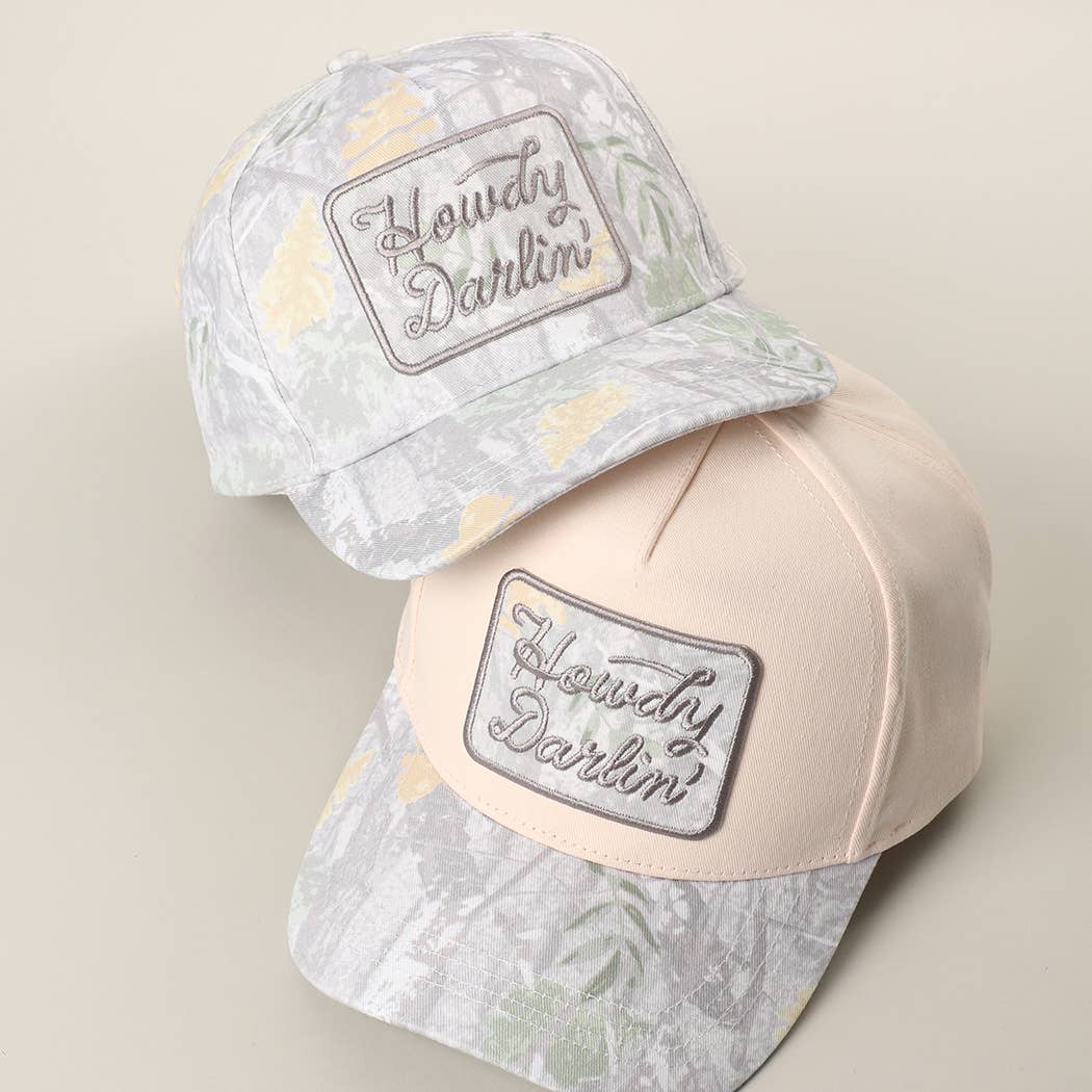 Howdy Darlin' Embroidered Patch Camo Baseball Cap