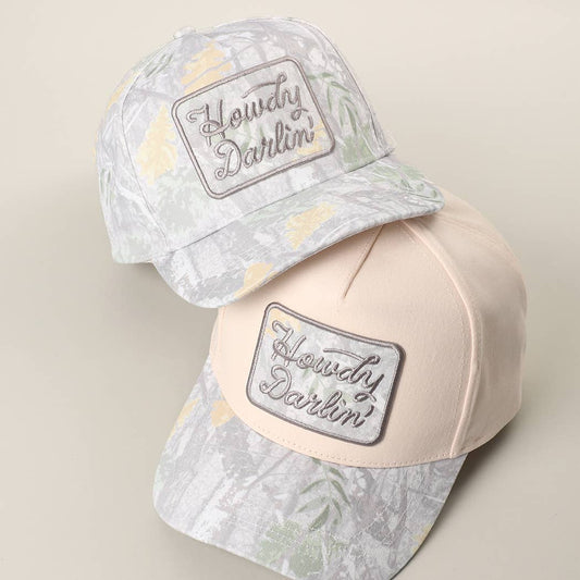 Howdy Darlin' Embroidered Patch Camo Baseball Cap