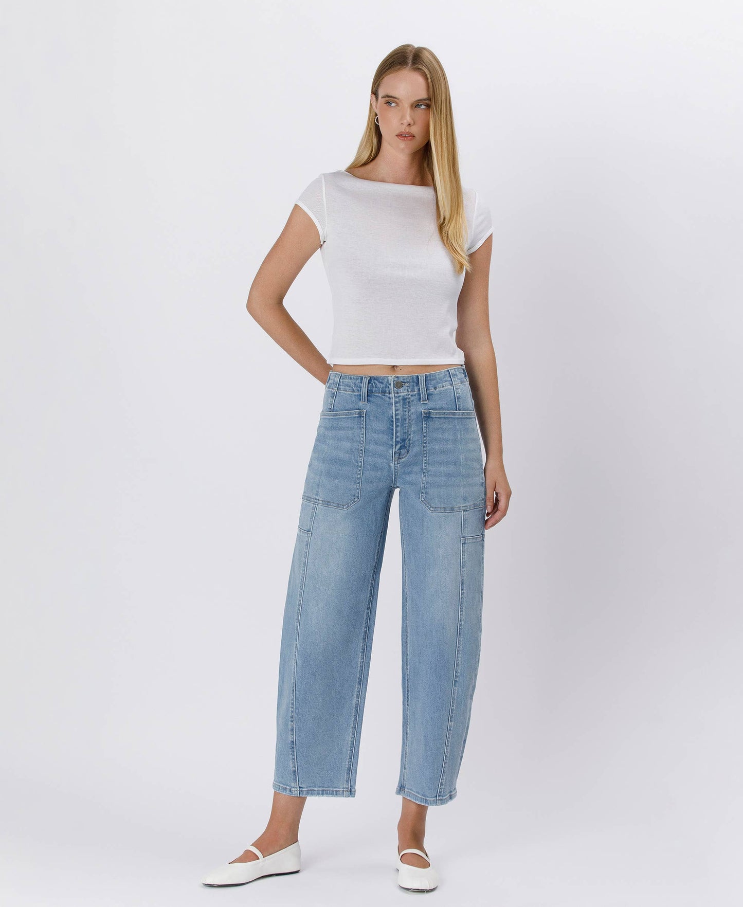 Marias Barrel Jeans - alternate product view at Vogue Villa