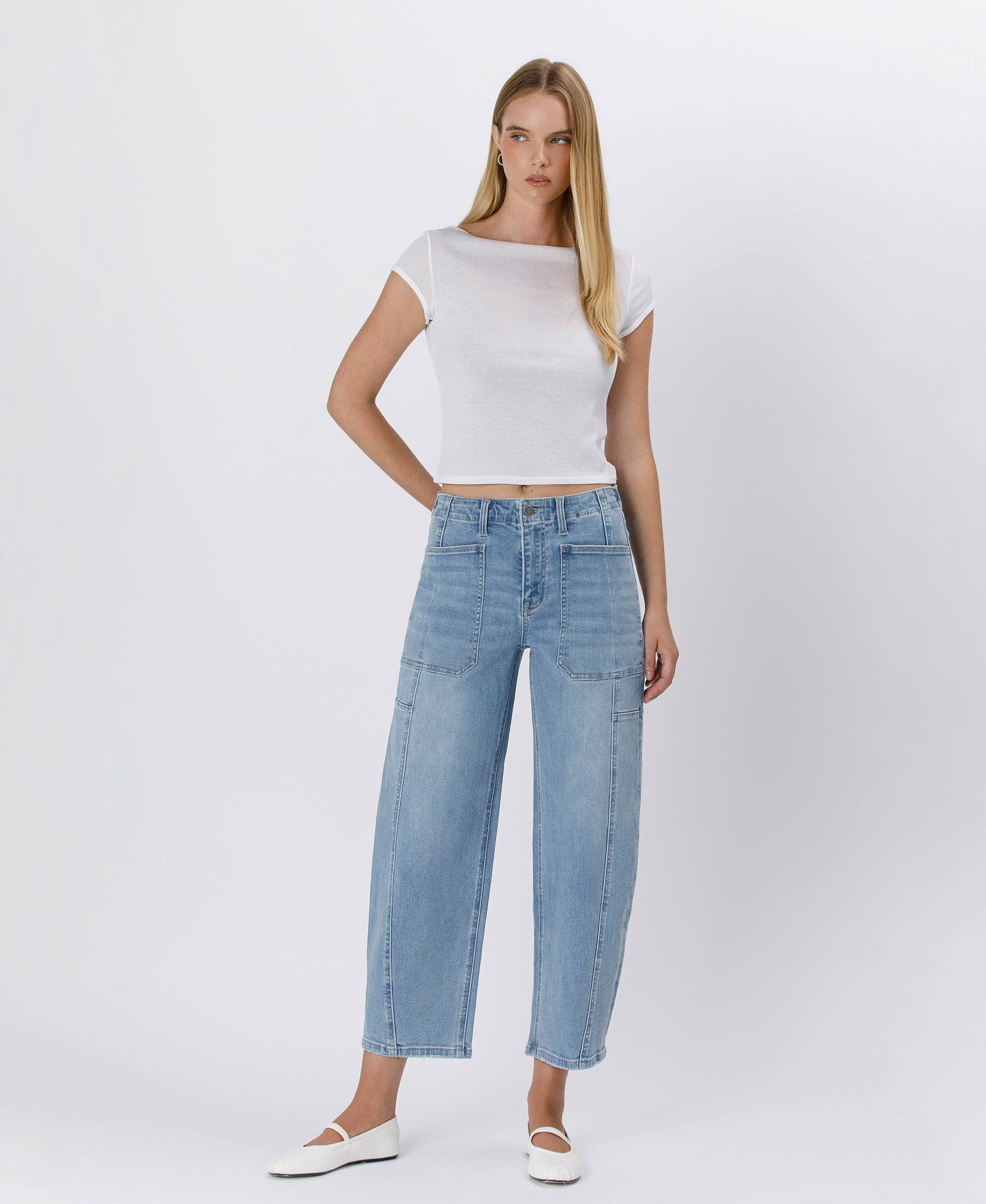 Marias Barrel Jeans - alternate product view at Vogue Villa