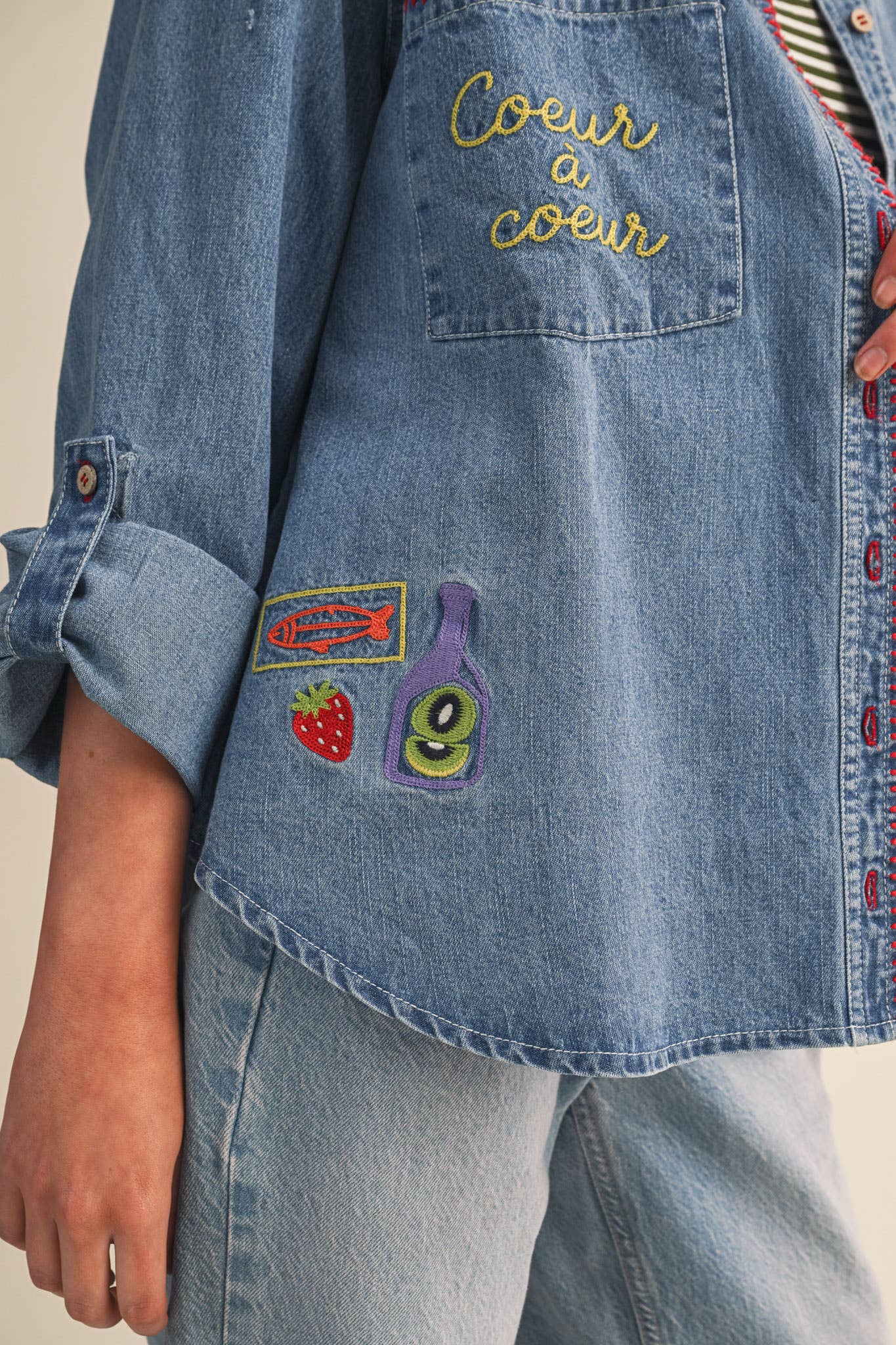 The Côte d’Azur Denim Shirt - alternate product view at Vogue Villa