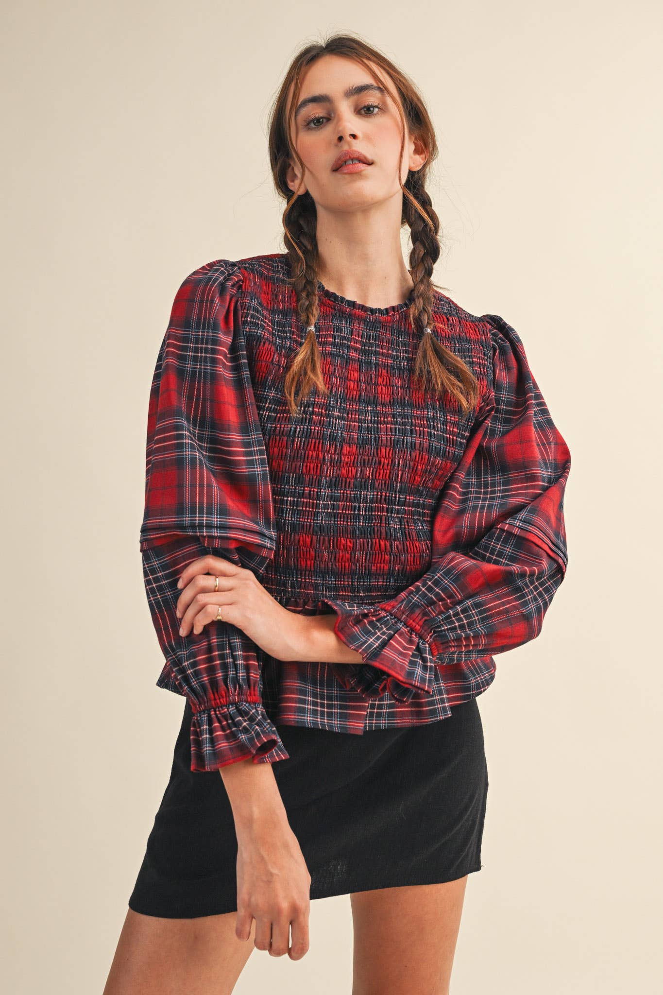 The Highland Smocked Peplum Top