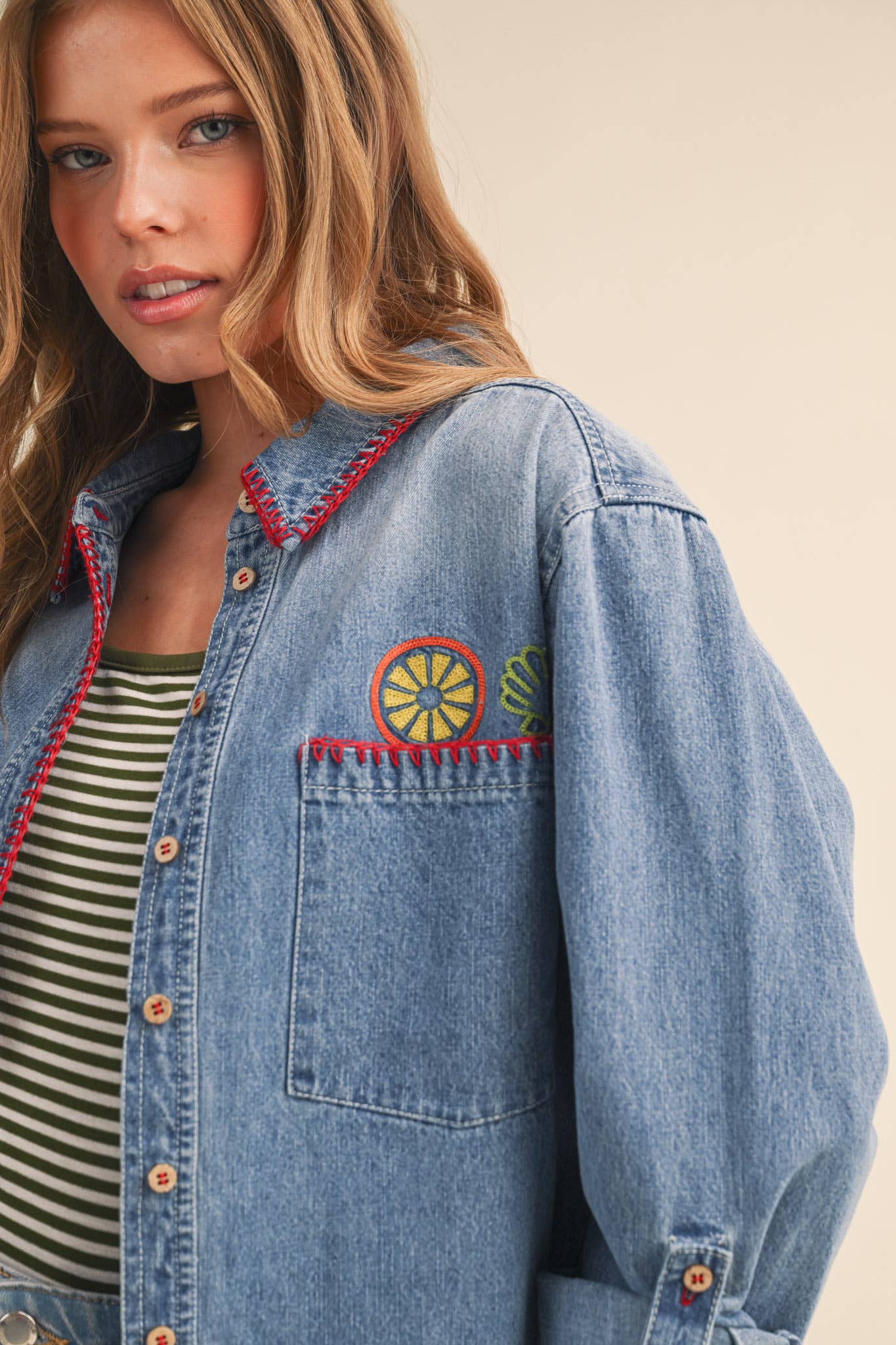 The Côte d’Azur Denim Shirt - alternate product view at Vogue Villa