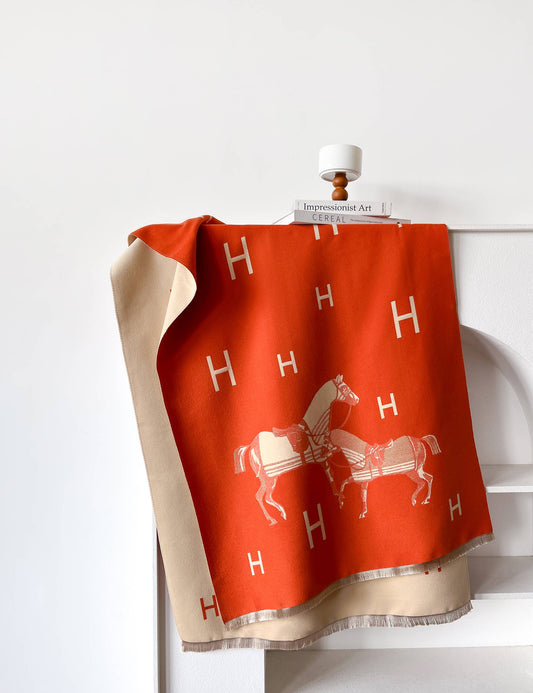 Equestrian Orange / Cream Stable Reversible Wrap