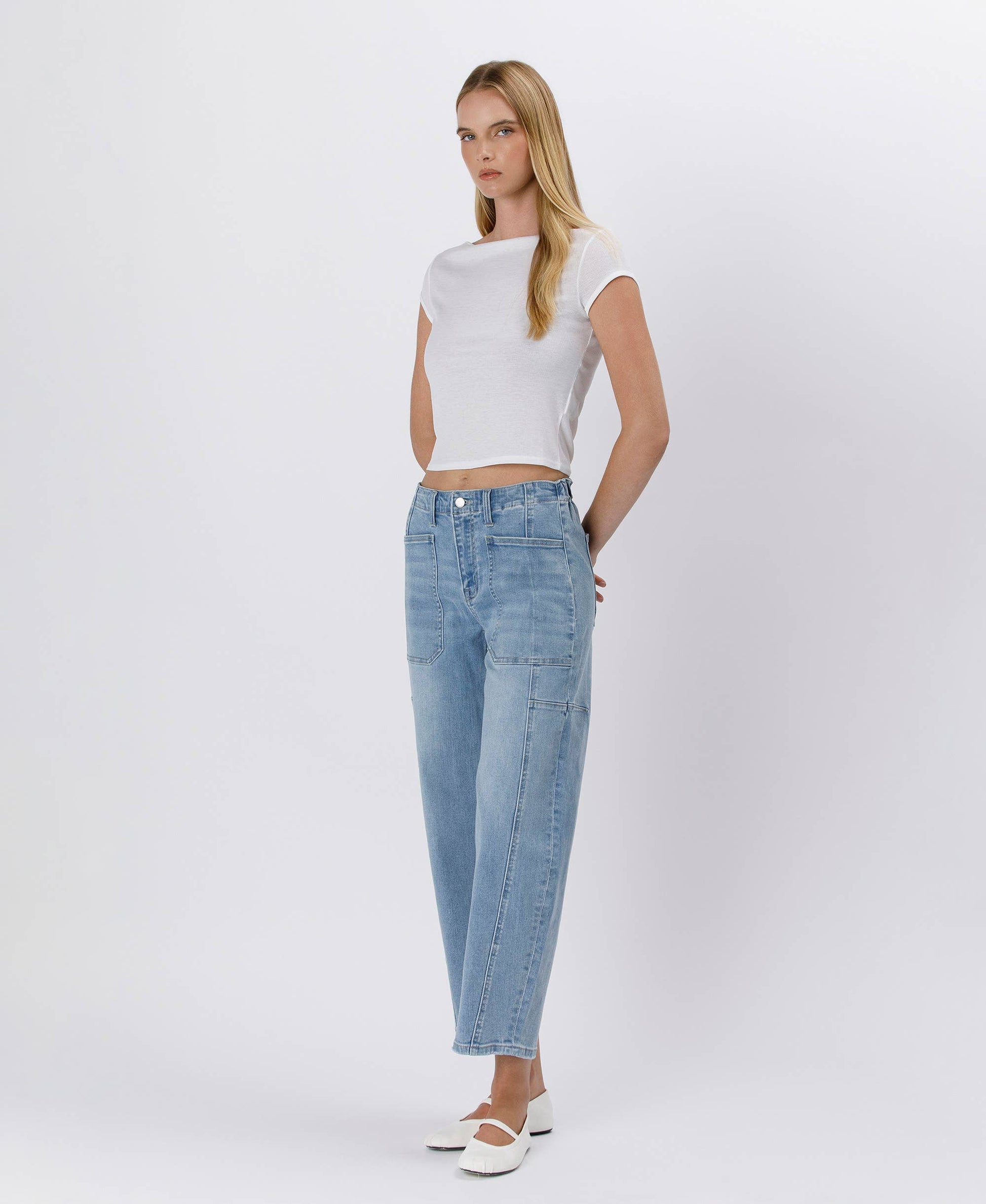 Marias Barrel Jeans - alternate product view at Vogue Villa