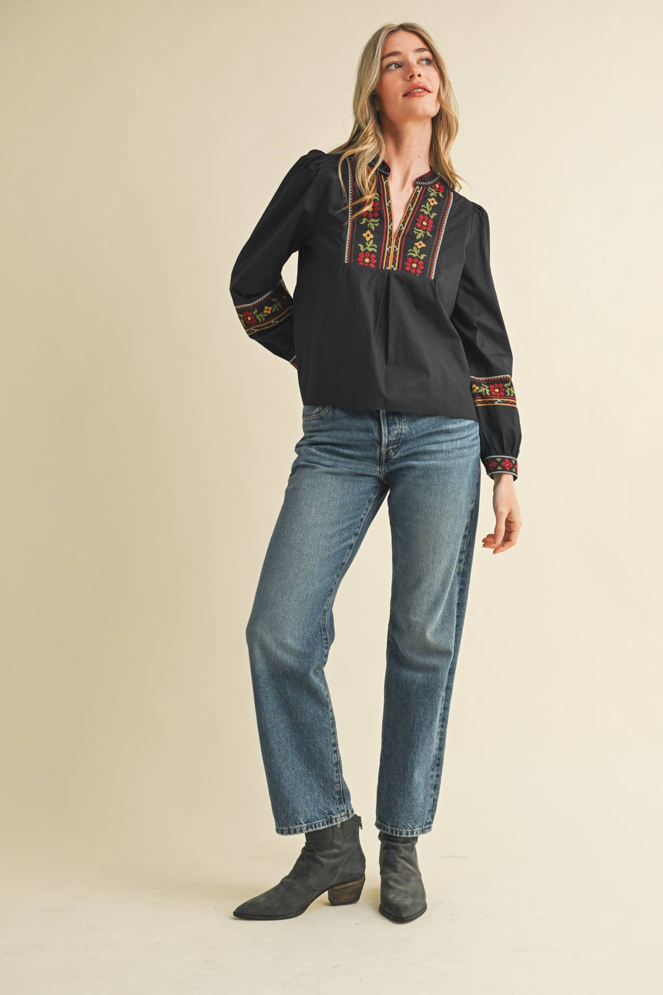 Cross Stitch Embroidered blouse