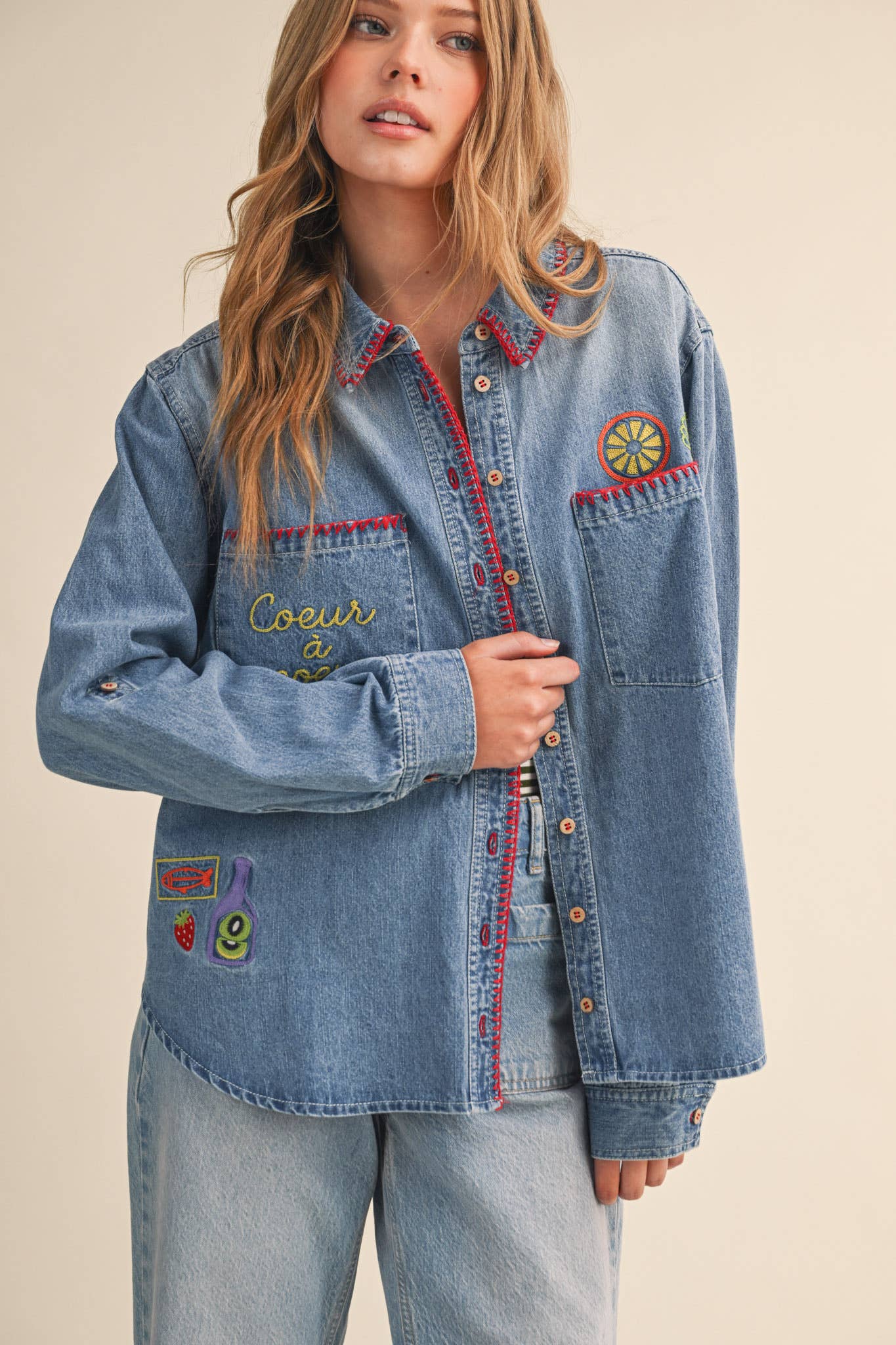 The Côte d’Azur Denim Shirt - alternate product view at Vogue Villa