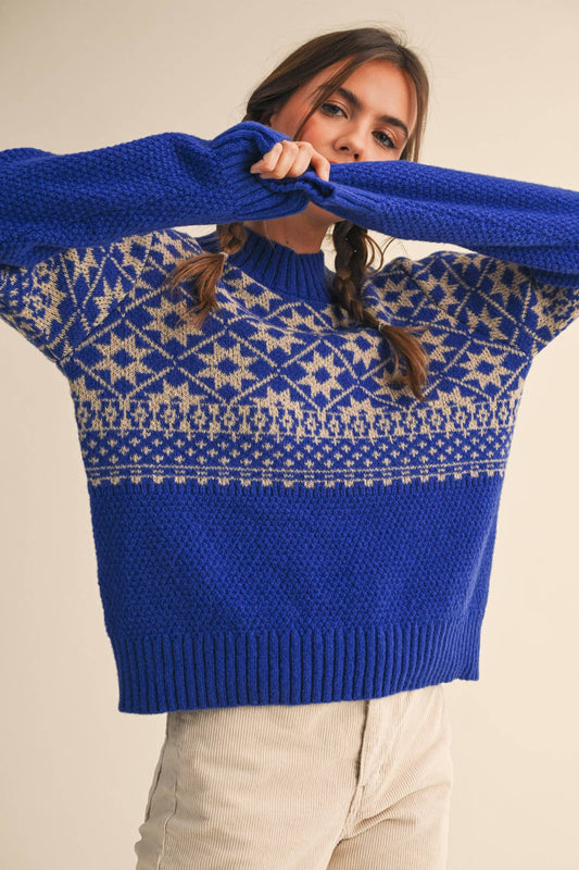 Cobalt Fair Isle Sweater