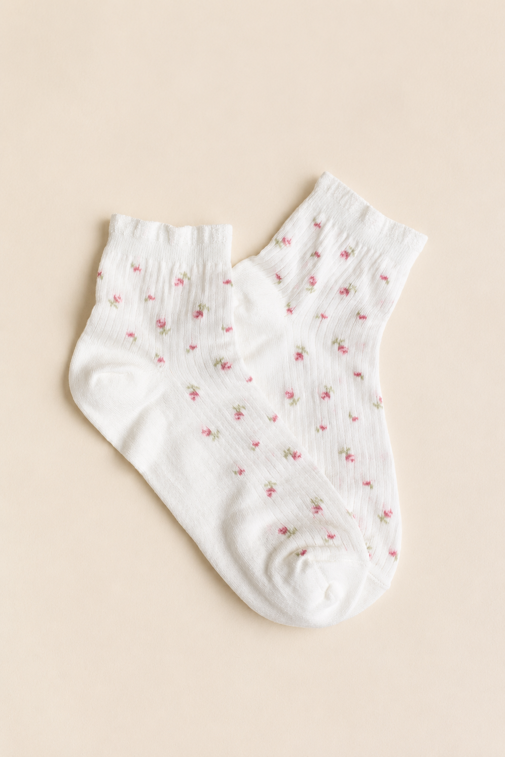 Blossom Breeze Sheer Floral Ankle Socks