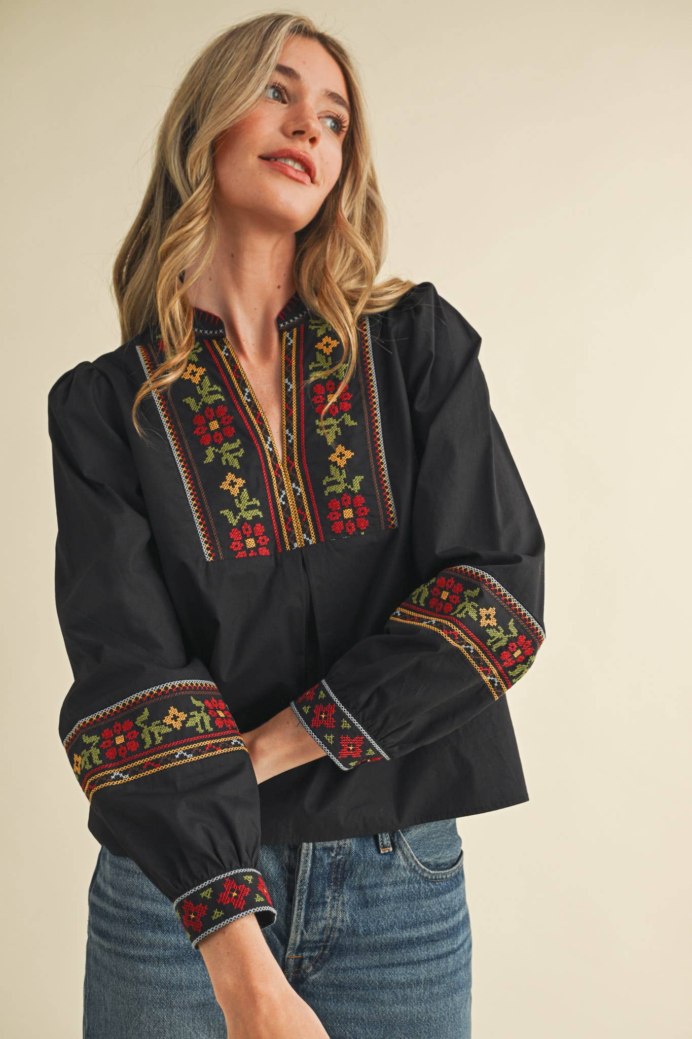 Cross Stitch Embroidered blouse