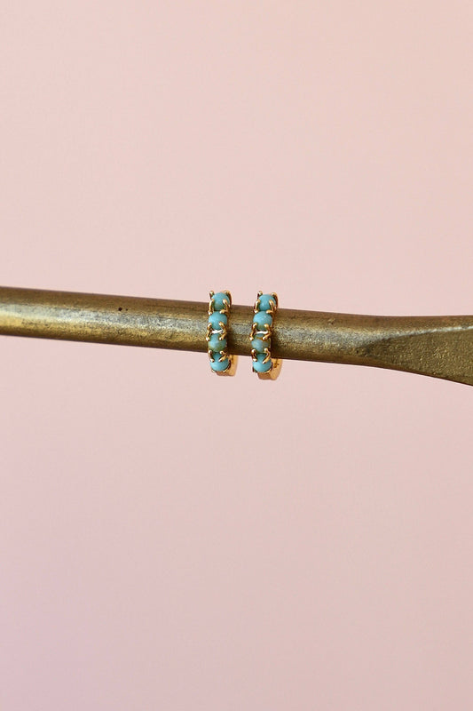 Mini Turquoise Hoops