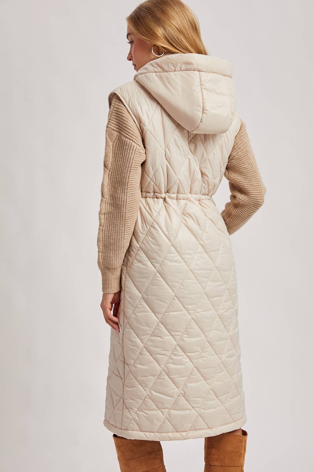 Diamond Quilted Long Vest